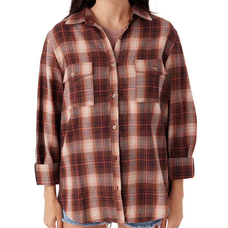 Load image into Gallery viewer, O'Neill Women's Brooks Long Sleeve Button-Up Flannel Shirt 3
