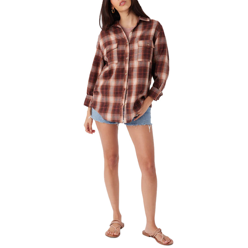 Load image into Gallery viewer, O'Neill Women's Brooks Long Sleeve Button-Up Flannel Shirt 6
