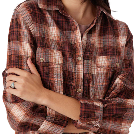 O'Neill Women's Brooks Long Sleeve Button-Up Flannel Shirt 7