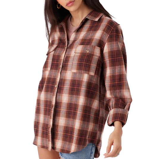 O'Neill Women's Brooks Long Sleeve Button-Up Flannel Shirt 2