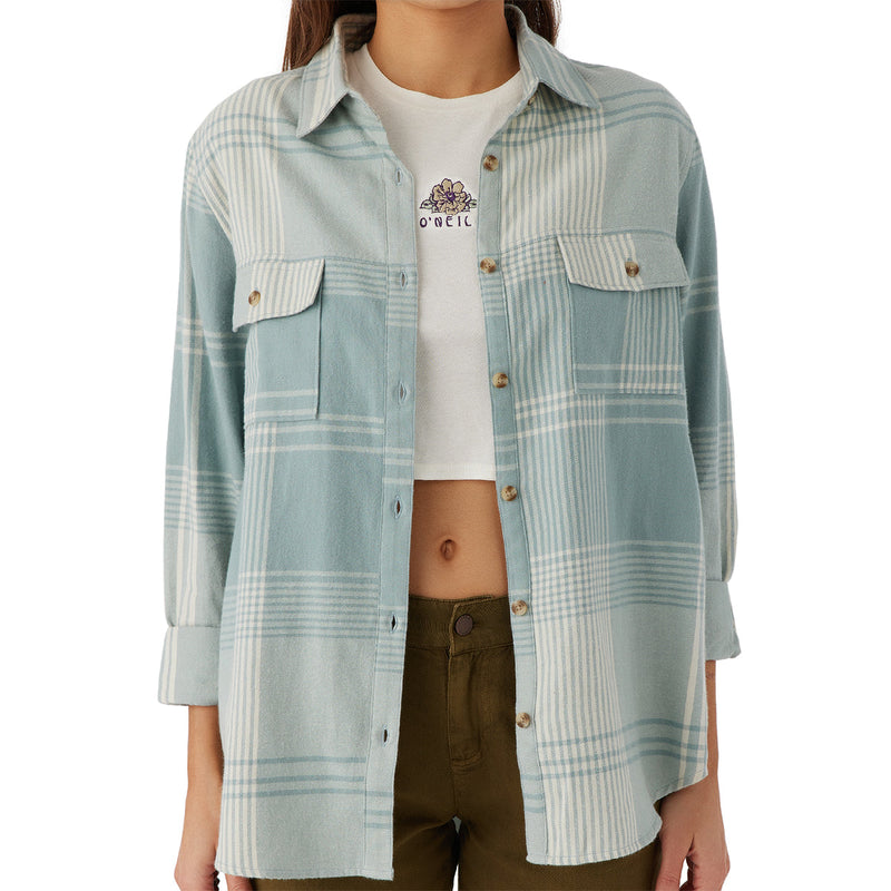 Load image into Gallery viewer, O'Neill Women's Brooks Long Sleeve Button-Up Flannel Shirt 8
