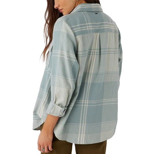 O'Neill Women's Brooks Long Sleeve Button-Up Flannel Shirt 12