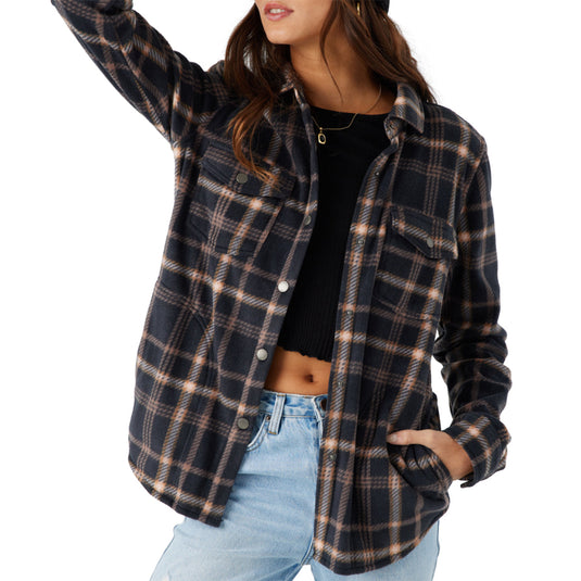 O'Neill Women's Zuma Superfleece Long Sleeve Button-Up Shirt 8