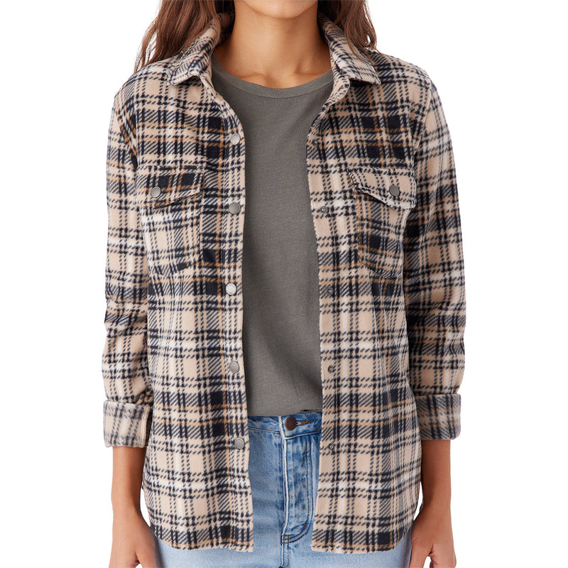 Load image into Gallery viewer, O'Neill Women's Zuma Superfleece Long Sleeve Button-Up Shirt 1
