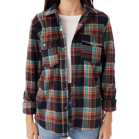 O'Neill Women's Zuma Superfleece Long Sleeve Button-Up Shirt 10