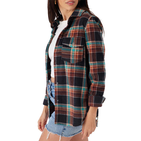 O'Neill Women's Zuma Superfleece Long Sleeve Button-Up Shirt 13