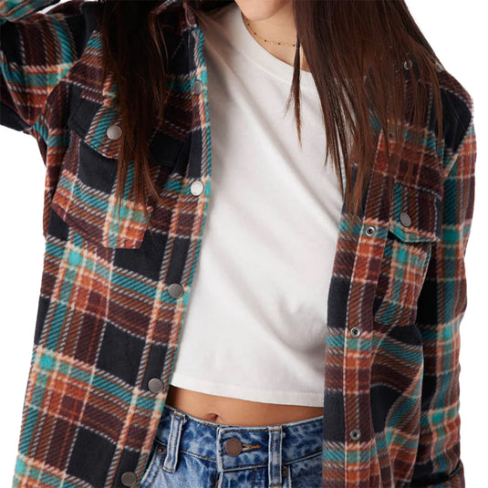 O'Neill Women's Zuma Superfleece Long Sleeve Button-Up Shirt 17
