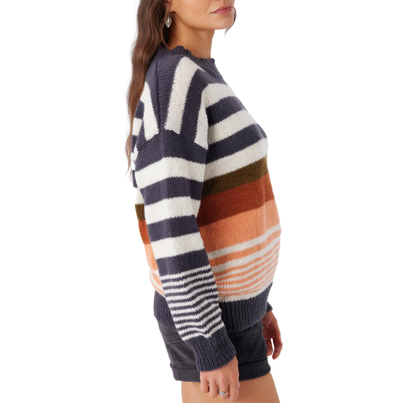 Load image into Gallery viewer, O'Neill Women's Billie Stripe Mock Neck Oversized Sweater 3
