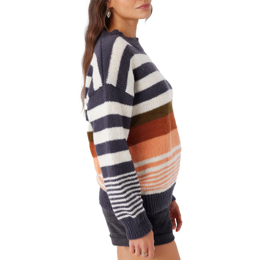 O'Neill Women's Billie Stripe Mock Neck Oversized Sweater 3