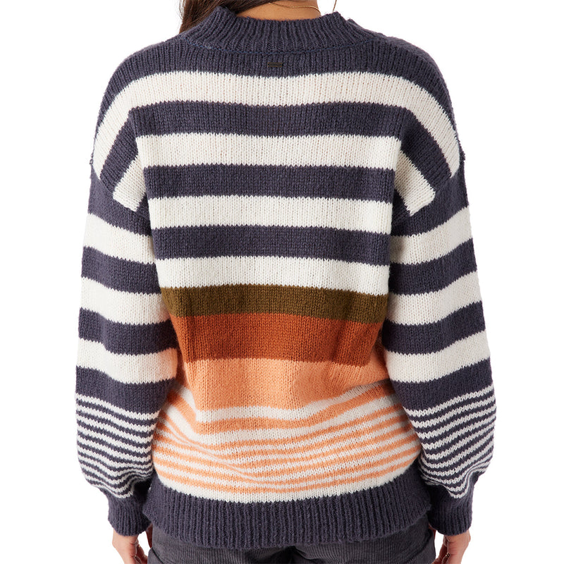 Load image into Gallery viewer, O'Neill Women's Billie Stripe Mock Neck Oversized Sweater 4
