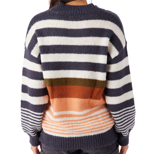 O'Neill Women's Billie Stripe Mock Neck Oversized Sweater 4