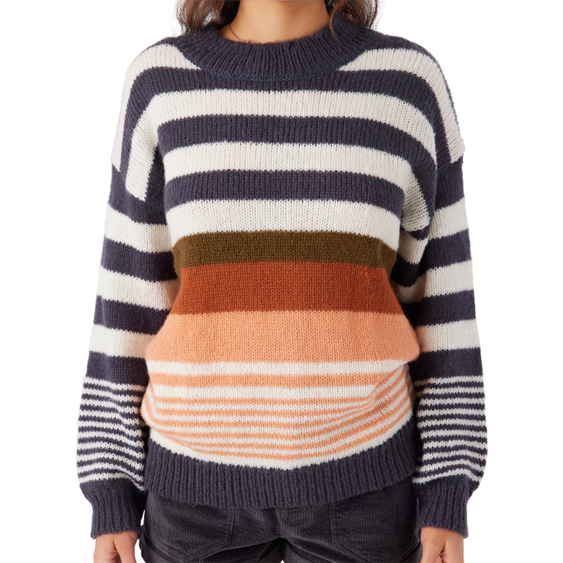 Load image into Gallery viewer, O'Neill Women's Billie Stripe Mock Neck Oversized Sweater 2

