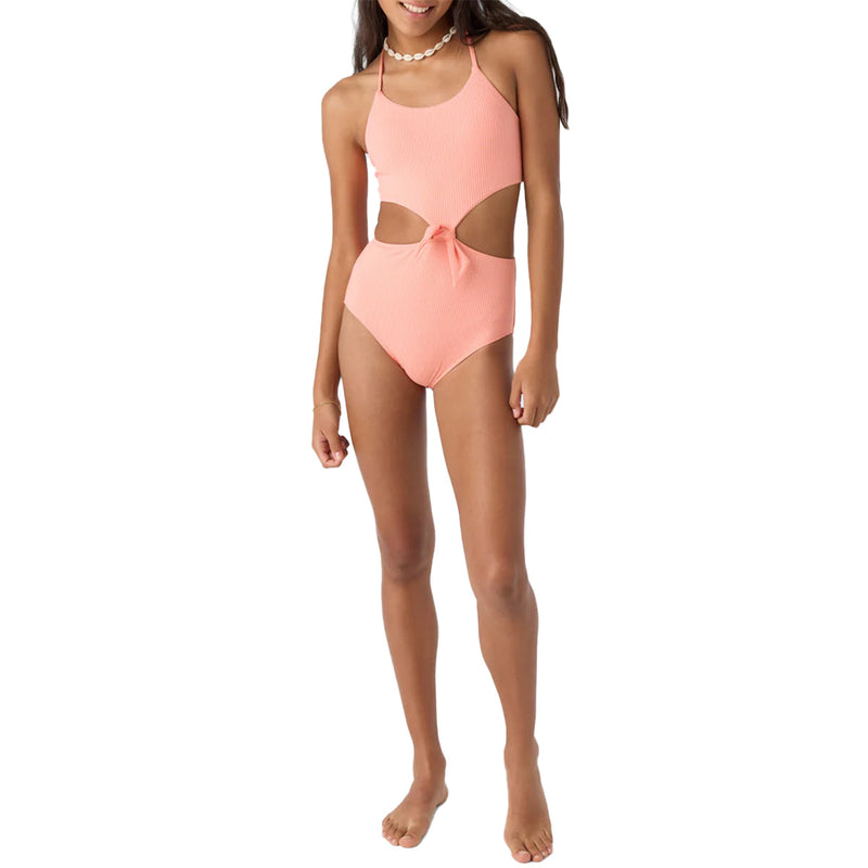 Load image into Gallery viewer, O'Neill Youth Dawnbreak Rib Knot Front One-Piece Swimsuit 3
