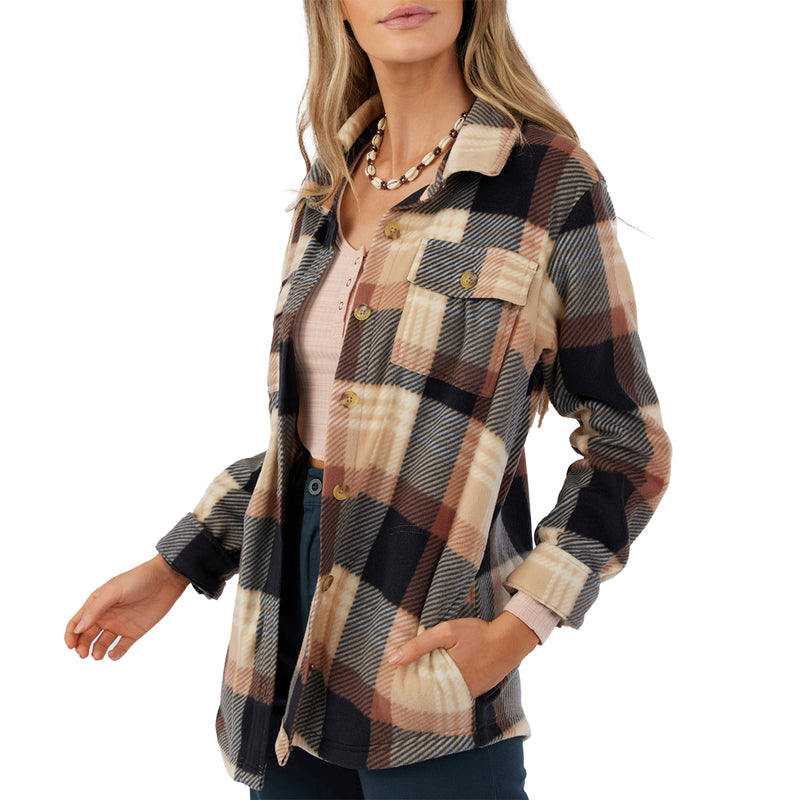 Load image into Gallery viewer, O'Neill Women's Collins Oversized Superfleece Flannel Shacket Jacket 4
