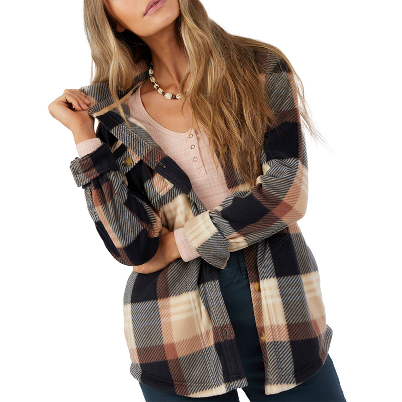 Load image into Gallery viewer, O'Neill Women's Collins Oversized Superfleece Flannel Shacket Jacket 2
