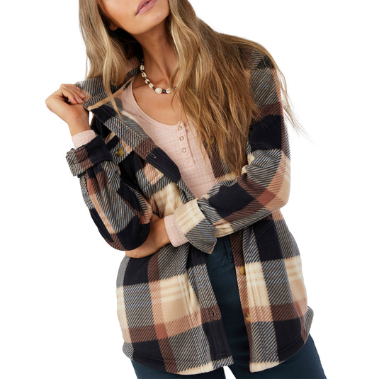 O'Neill Women's Collins Oversized Superfleece Flannel Shacket Jacket 2