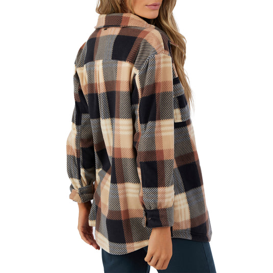 O'Neill Women's Collins Oversized Superfleece Flannel Shacket Jacket 6