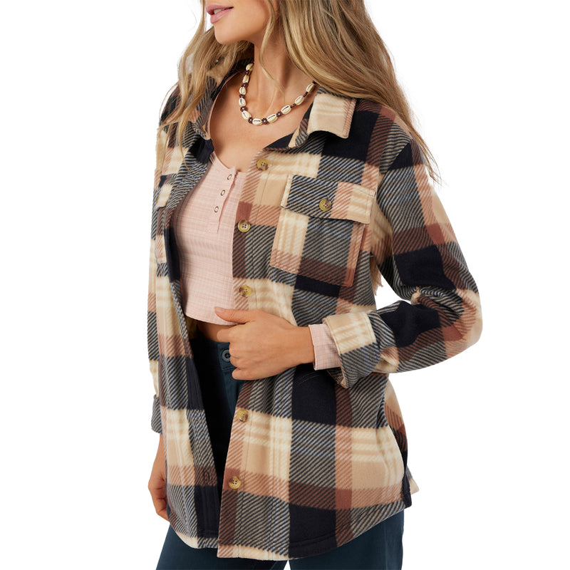 Load image into Gallery viewer, O'Neill Women's Collins Oversized Superfleece Flannel Shacket Jacket 3
