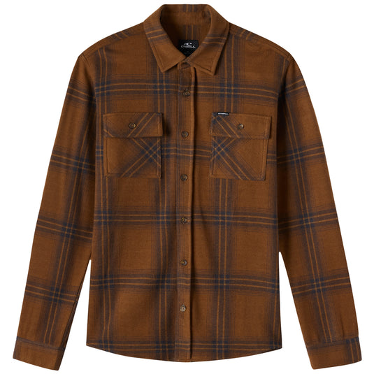 O'Neill Sutton Knit Plaid Long Sleeve Button-Up Flannel Shirt 1