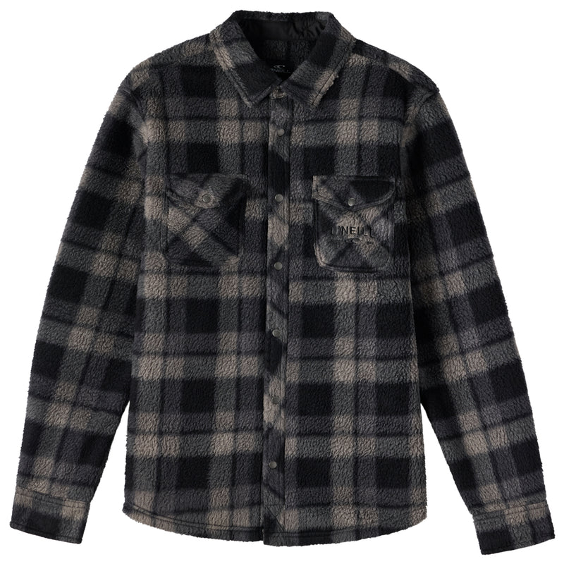 Load image into Gallery viewer, O'Neill Glacier Plaid High Pile Superfleece Long Sleeve Button-Up Shirt 1
