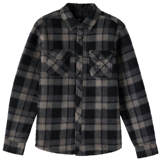 O'Neill Glacier Plaid High Pile Superfleece Long Sleeve Button-Up Shirt 1