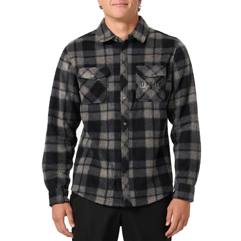 Load image into Gallery viewer, O'Neill Glacier Plaid High Pile Superfleece Long Sleeve Button-Up Shirt 3
