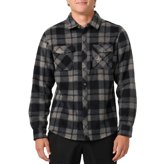 O'Neill Glacier Plaid High Pile Superfleece Long Sleeve Button-Up Shirt 3