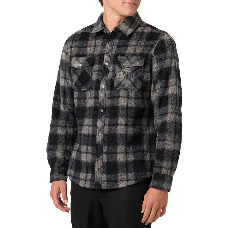 Load image into Gallery viewer, O'Neill Glacier Plaid High Pile Superfleece Long Sleeve Button-Up Shirt 4
