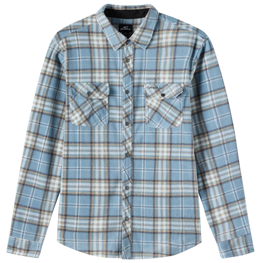 O'Neill Glacier Plaid Superfleece Long Sleeve Button-Up Flannel Shirt 1