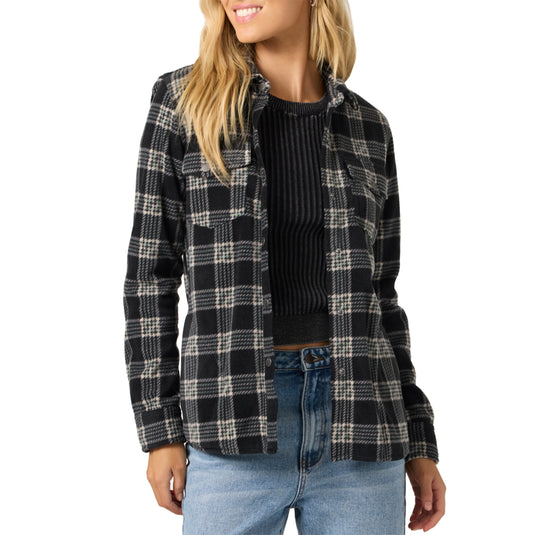 O'Neill Women's Zuma Superfleece Long Sleeve Button-Up Flannel Shirt 6