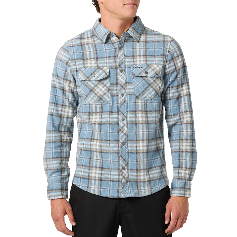Load image into Gallery viewer, O'Neill Glacier Plaid Superfleece Long Sleeve Button-Up Flannel Shirt 3
