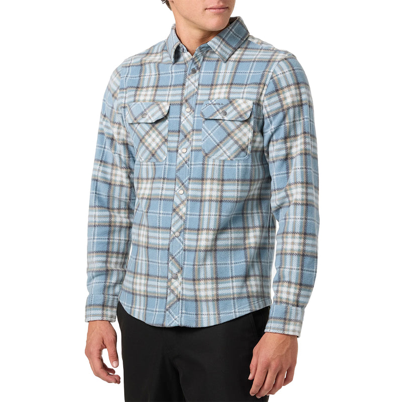 Load image into Gallery viewer, O'Neill Glacier Plaid Superfleece Long Sleeve Button-Up Flannel Shirt 4
