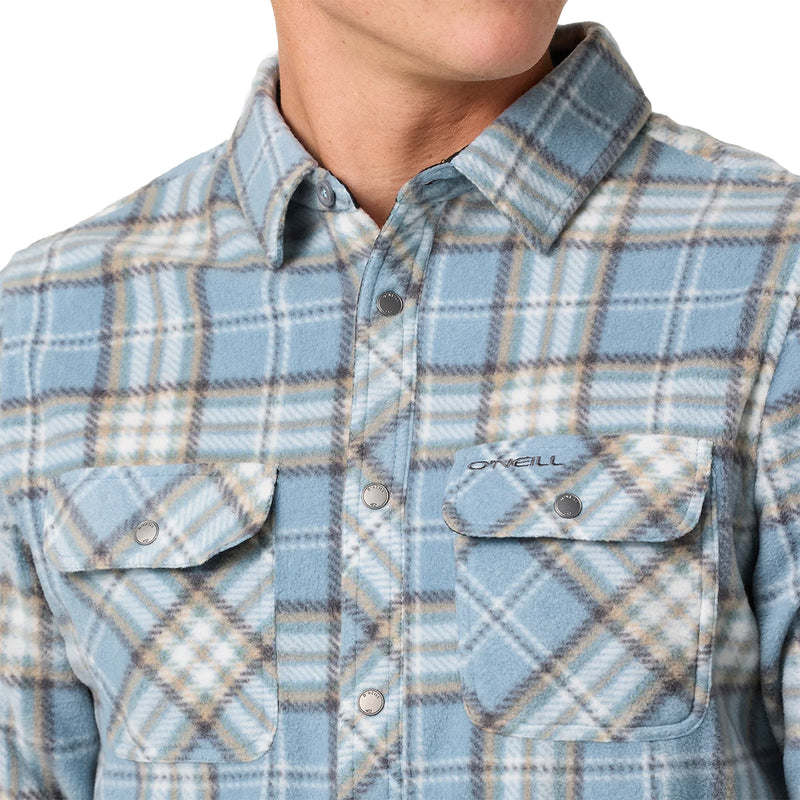 Load image into Gallery viewer, O'Neill Glacier Plaid Superfleece Long Sleeve Button-Up Flannel Shirt 6
