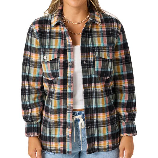 O'Neill Women's Zuma Superfleece Long Sleeve Button-Up Flannel Shirt 2