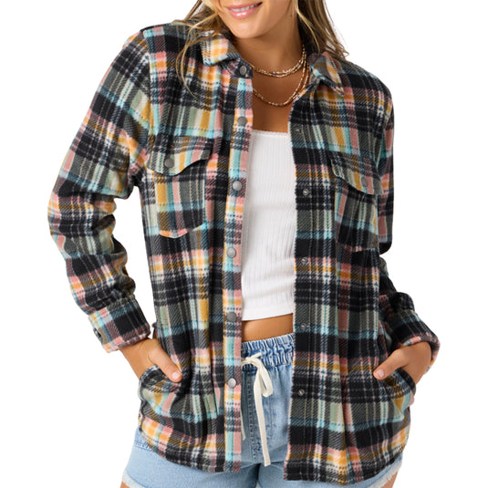 O'Neill Women's Zuma Superfleece Long Sleeve Button-Up Flannel Shirt 3