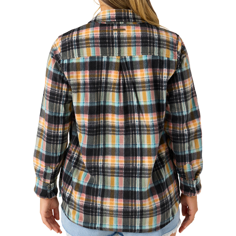 Load image into Gallery viewer, O'Neill Women's Zuma Superfleece Long Sleeve Button-Up Flannel Shirt 1
