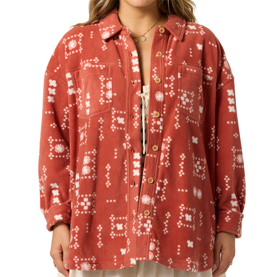 O'Neill Women's Rune Superfleece Long Sleeve Button-Up Shirt