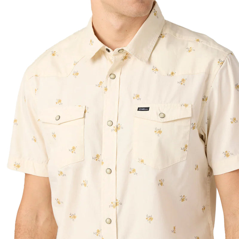 Load image into Gallery viewer, O'Neill Bar Dog Short Sleeve Button-Up Snap Standard Shirt - Cream 6
