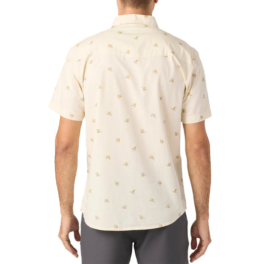 O'Neill Bar Dog Short Sleeve Button-Up Snap Standard Shirt - Cream 5