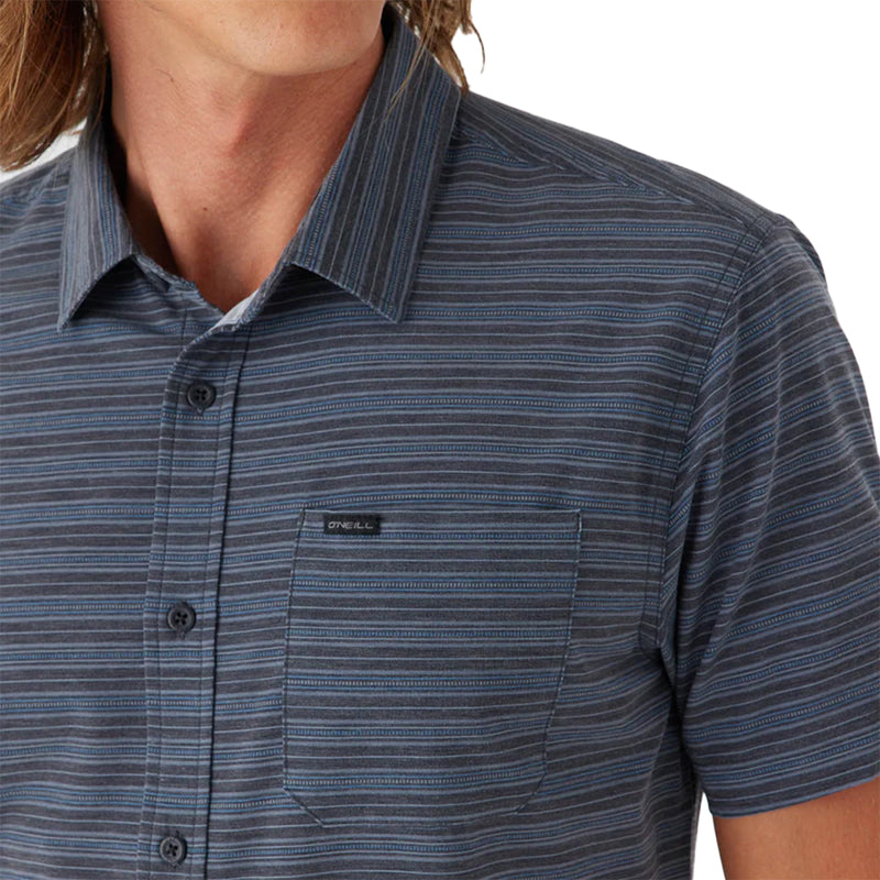 Load image into Gallery viewer, O'Neill TRVLR UPF Traverse Stripe Standard Short Sleeve Button-Up Shirt 12
