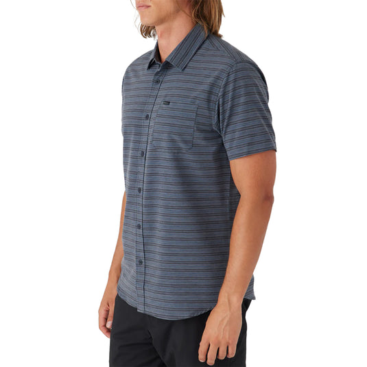 O'Neill TRVLR UPF Traverse Stripe Standard Short Sleeve Button-Up Shirt 10
