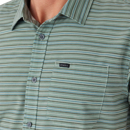 O'Neill TRVLR UPF Traverse Stripe Standard Short Sleeve Button-Up Shirt 6
