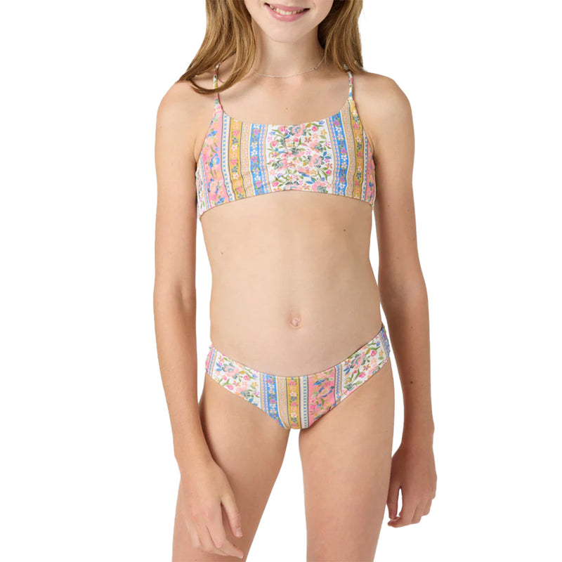 Load image into Gallery viewer, O'Neill Youth Cora Floral Ruched Bralette Swimsuit Set 2
