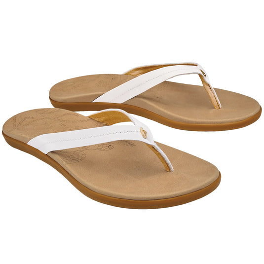 OluKai Women's Honu Leather Beach Sandals 3