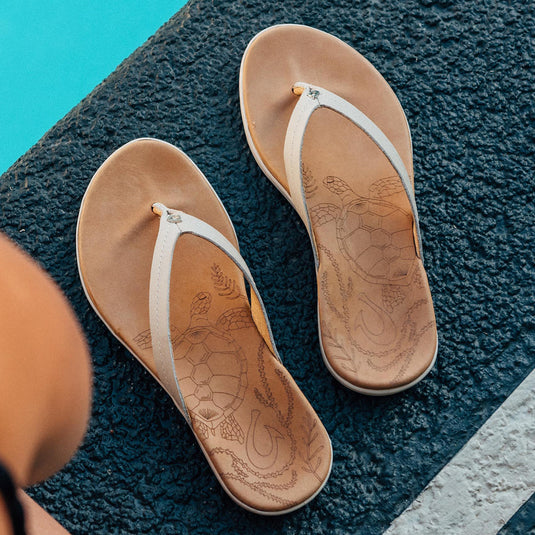 OluKai Women's Honu Leather Beach Sandals 10