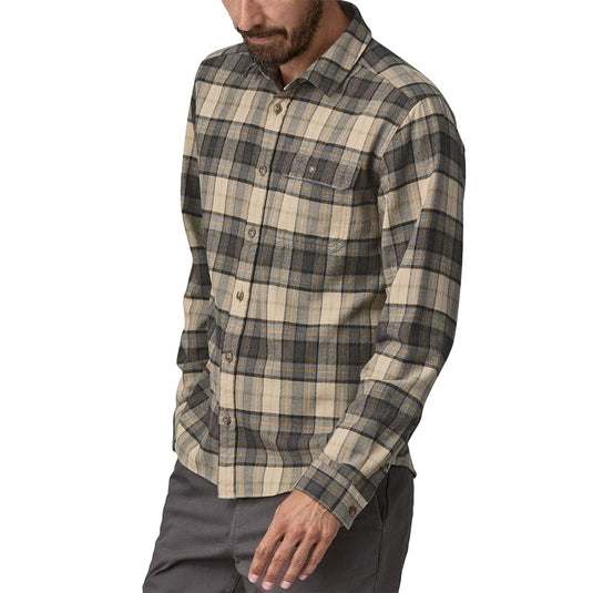 Patagonia Lightweight Fjord Cotton In Conversion Long Sleeve Button-up Flannel Shirt - Spotter/Forge Gray 2