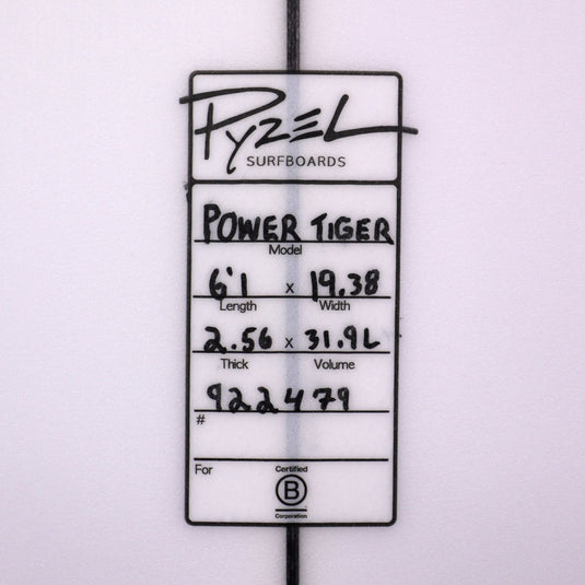 Pyzel Power Tiger 6'1 × 19 ⅜ × 2 9/16 Surfboard 4