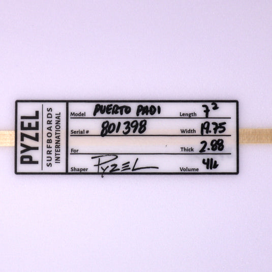 Pyzel Puerto Padi 7'2 × 19 ¾ × 2 ⅞ Surfboard 4