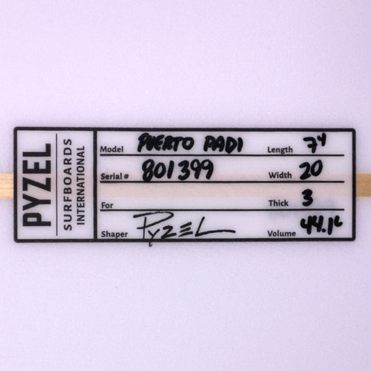 Pyzel Puerto Padi 7'4 × 20 × 3 Surfboard 4