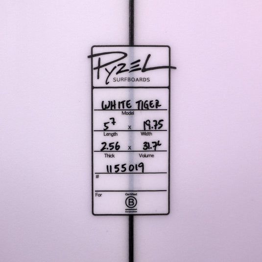 Pyzel White Tiger 5'7 × 19 ¾ × 2 9/16 Surfboard 4